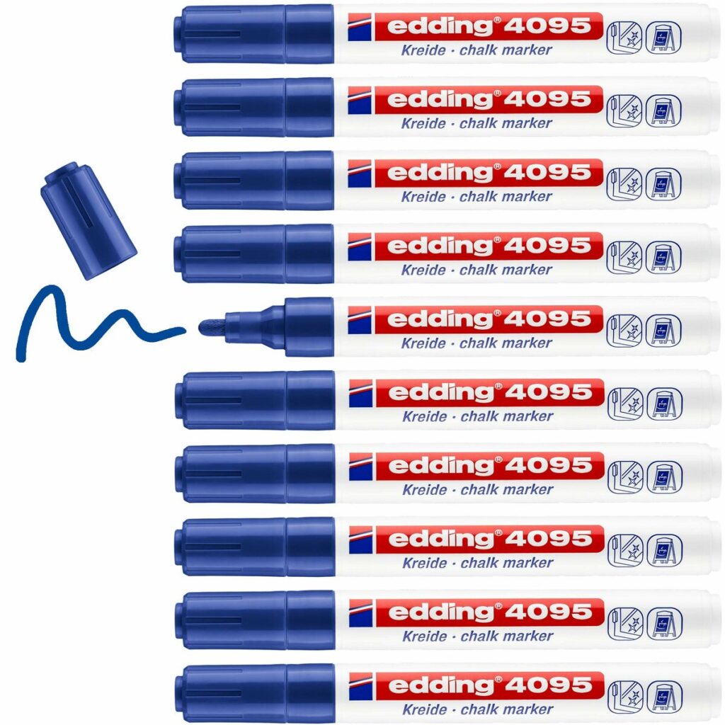 Δείκτες υγρής κιμωλίας Edding 4095 Μπλε (x10)
