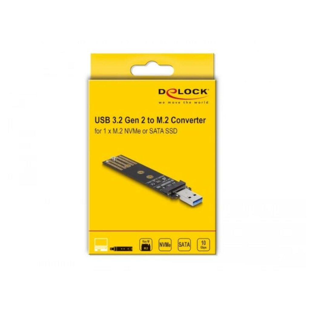 Αντάπτορας για Σκληρό Δίσκο DELOCK 64197 Μαύρο USB-A M.2