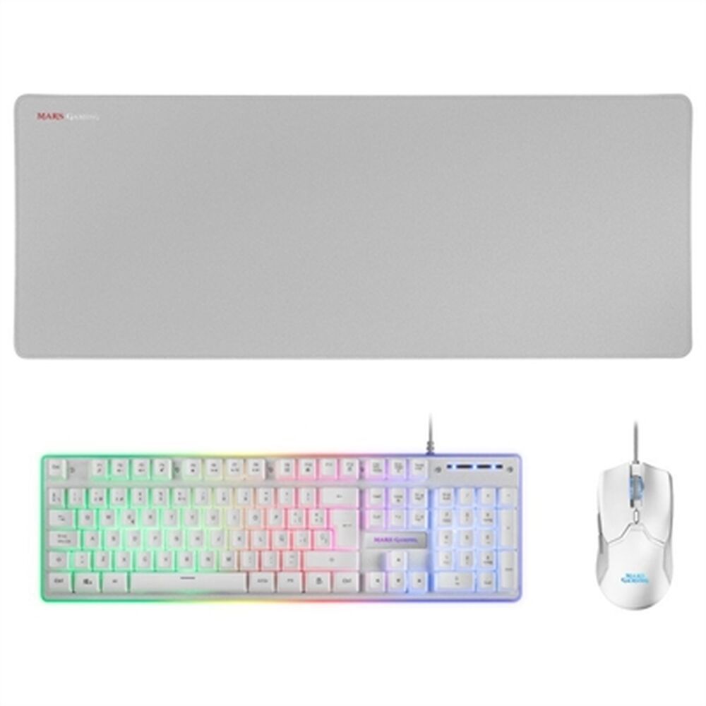 Πακέτο Gaming Mars Gaming MCPXWES LED RGB Λευκό Πληκτρολόγιο Qwerty