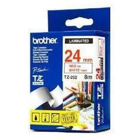 Πλαστικοποιημένη Ταινία για Στυλό Brother TZE355 Λευκό/Μαύρο 24 mm