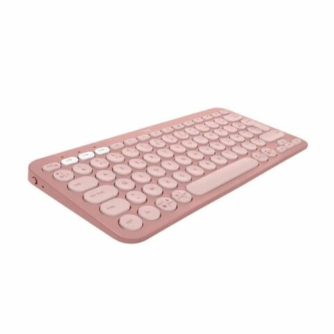Πληκτρολόγιο Bluetooth με Bάση για Tablet Logitech K380 γαλλικά Ροζ AZERTY