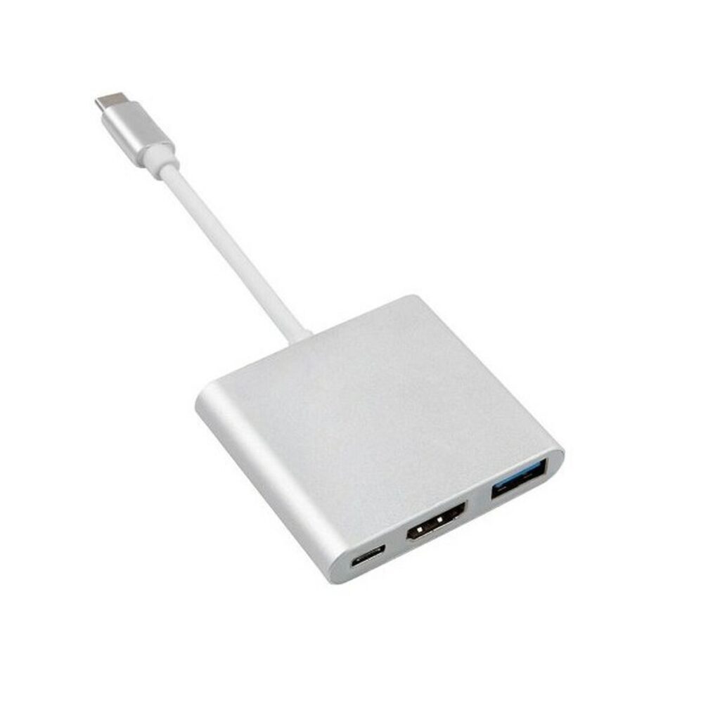 Hub USB-C 3 Θύρες MacLean MCTV-840 Ασημί