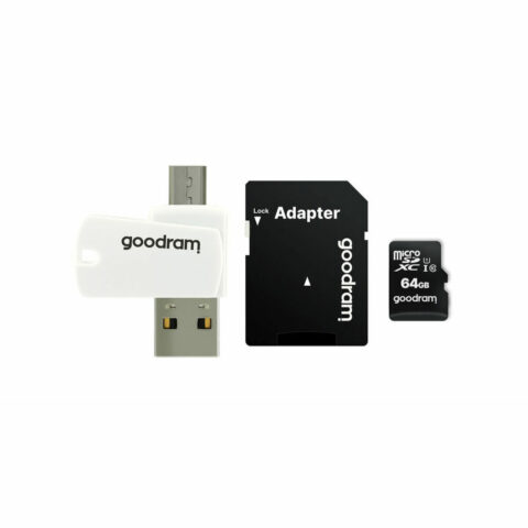 Κάρτα Μνήμης Micro SD με Αντάπτορα GoodRam M1A4 All in One Λευκό Μαύρο 64 GB
