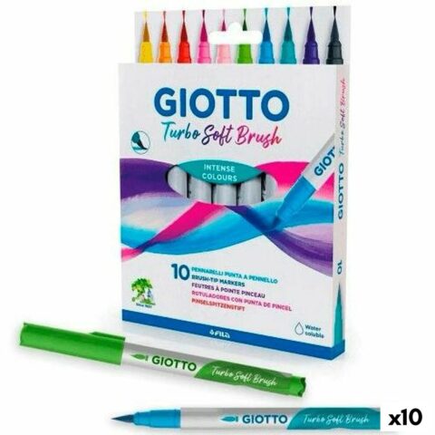 Σετ Μαρκαδόροι Giotto Turbo Soft Brush Πολύχρωμο (x10)