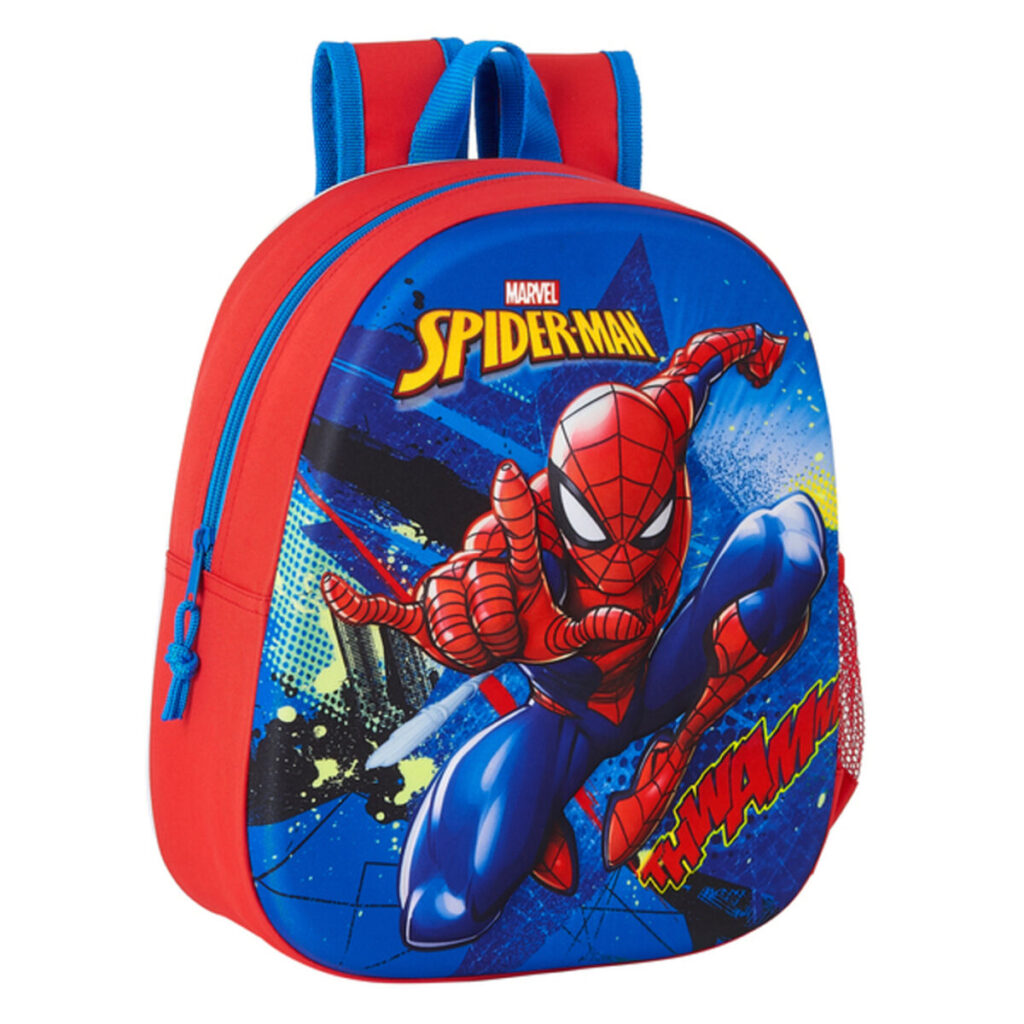 Παιδική Τσάντα 3D Spiderman M890 Κόκκινο Μπλε 27 x 32 x 10 cm