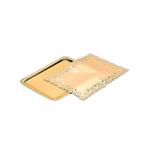 Δίσκος για σνακ Best Products Green Χρυσό Χαρτόνι (25 x 34 cm)
