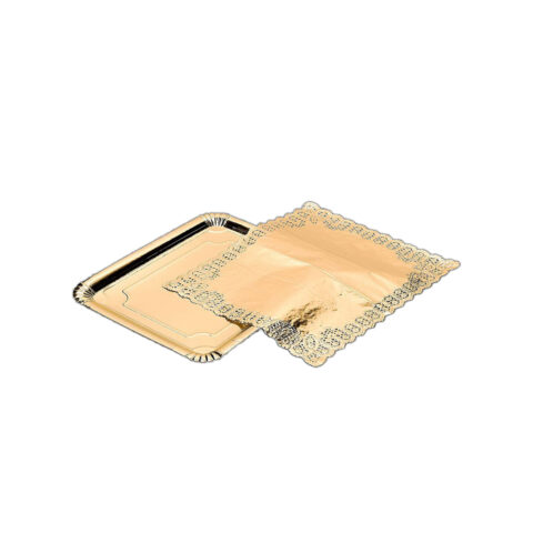 Δίσκος για σνακ Best Products Green Χρυσό Χαρτόνι (31 x 38 cm)