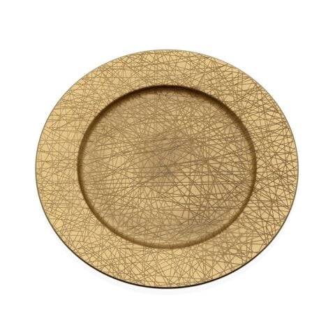 Ρηχό Πιάτο Versa Χρυσό πολυπροπυλένιο 33 x 33 cm