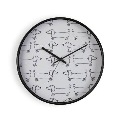 Ρολόι Τοίχου Versa Σκύλος Κρυστάλλινο Πλαστική ύλη 4 x 30 x 30 cm