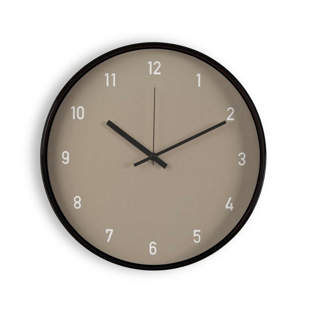 Ρολόι Τοίχου Versa Μπεζ Κρυστάλλινο Πλαστική ύλη 4 x 30 x 30 cm