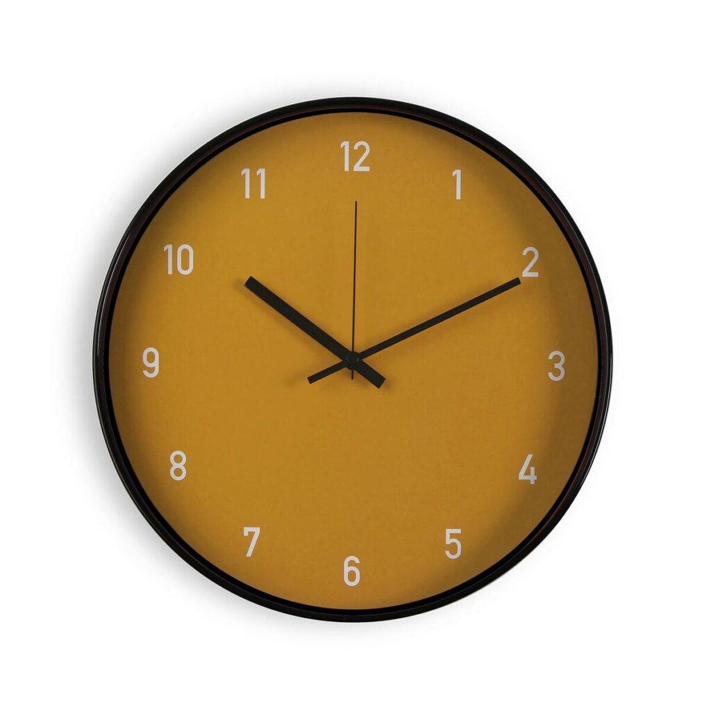 Ρολόι Τοίχου Versa Μουστάρδα Κρυστάλλινο Πλαστική ύλη 4 x 30 x 30 cm