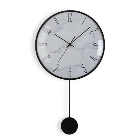 Ρολόι Τοίχου Versa Εκκρεμές Μέταλλο Κρυστάλλινο Ξύλο MDF 4