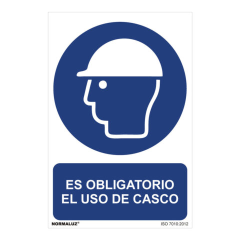 Ταμπέλα Normaluz Es obligatorio el uso de casco PVC (30 x 40 cm)