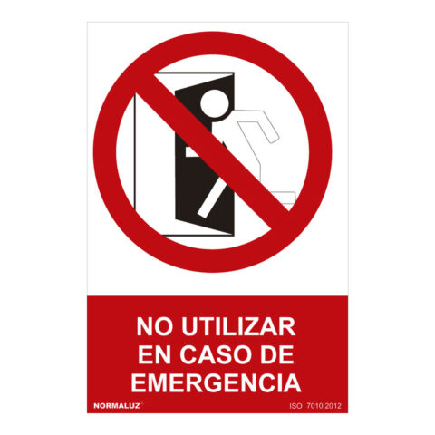 Ταμπέλα Normaluz No utilizar en caso de emergencia PVC (30 x 40 cm)