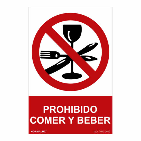 Ταμπέλα Normaluz Prohibido comer y beber PVC (30 x 40 cm)