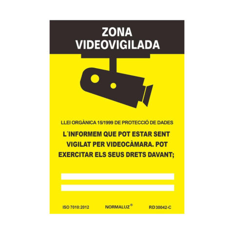 Ταμπέλα Normaluz Zona videovigilada PVC (21 x 30 cm)