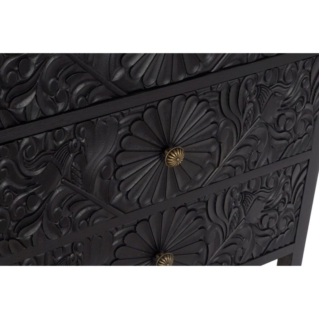 Συρταριέρα DKD Home Decor Μαύρο Φυσικό Έλατο Ανατολικó 80 x 35 x 81 cm