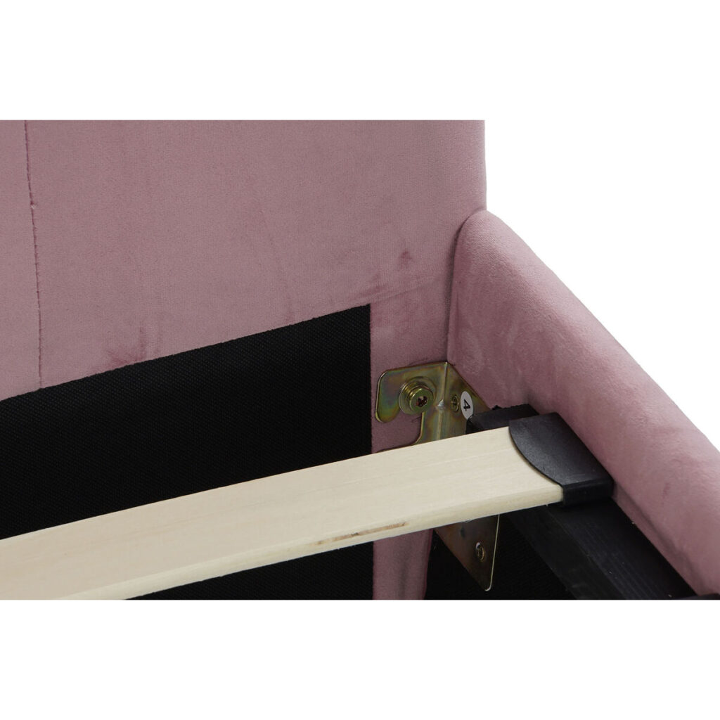 Κρεβάτι DKD Home Decor Ξύλο Μέταλλο Ροζ 180 x 200 cm 187 x 210 x 137 cm