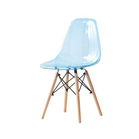 Καρέκλα Τραπεζαρίας DKD Home Decor Φυσικό Μπλε PVC Σημύδα (50 x 46 x 83