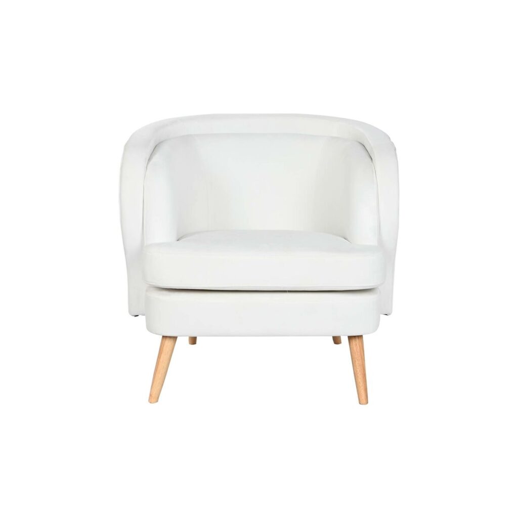 Κάθισμα DKD Home Decor Λευκό Φυσικό Ξύλο 91 x 80 x 78 cm