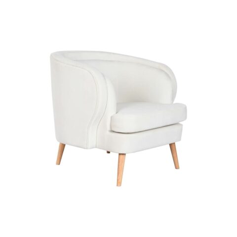 Κάθισμα DKD Home Decor Λευκό Φυσικό Ξύλο 91 x 80 x 78 cm