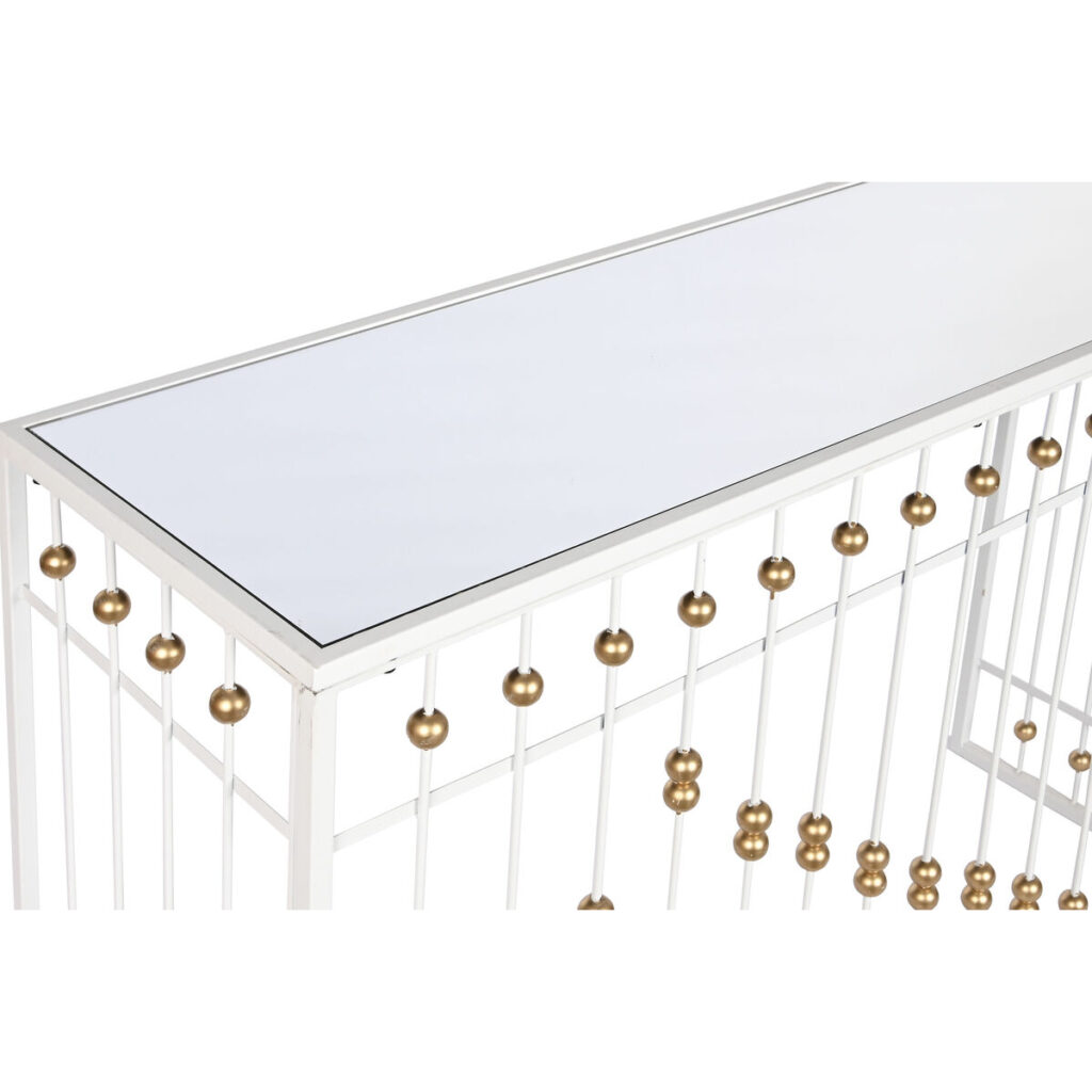 Console Home ESPRIT Λευκό Χρυσό Καθρέφτης 120 x 40 x 80 cm