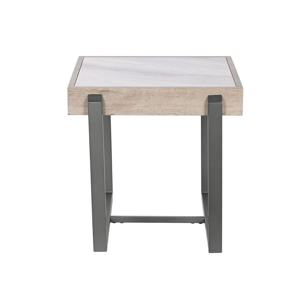 Βοηθητικό Τραπέζι Home ESPRIT Λευκό Γκρι Φυσικό Μέταλλο 50 x 50 x 50 cm