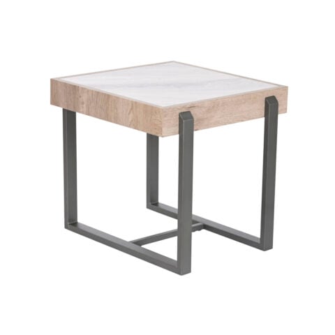 Βοηθητικό Τραπέζι Home ESPRIT Λευκό Γκρι Φυσικό Μέταλλο 50 x 50 x 50 cm