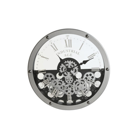 Ρολόι Τοίχου Home ESPRIT Μαύρο Ασημί Μέταλλο Κρυστάλλινο Γρανάζι 52 x 8