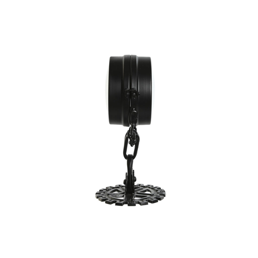 Bordklokke Home ESPRIT Μαύρο Ασημί Μέταλλο Κρυστάλλινο 18 x 17 x 33 cm