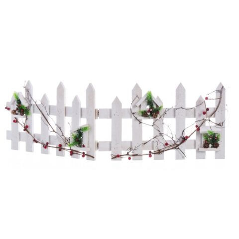 Χριστουγεννιάτικο Στολίδι Λευκό Πολύχρωμο Ξύλο Πλαστική ύλη Φράχτη 98 x 30 x 1