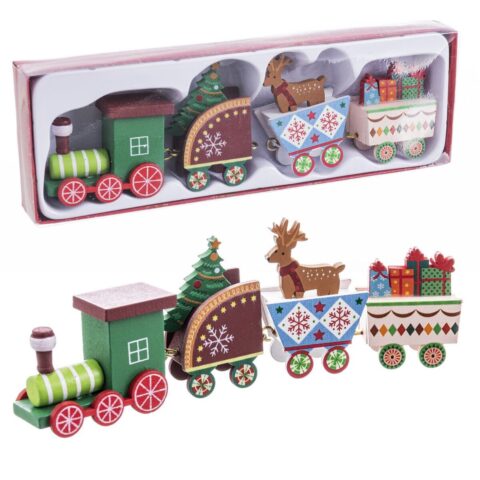 Χριστουγεννιάτικο Στολίδι Πολύχρωμο Ξύλο Τρένο 22 x 7