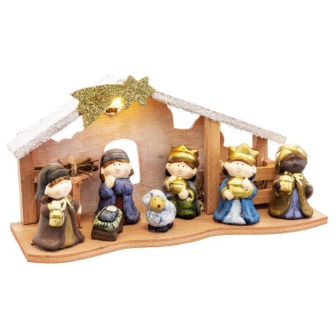 Χριστουγεννιάτικο Στολίδι Γέννηση / Βηθλεέμ Πολύχρωμο Ξύλο Κεραμικά 31