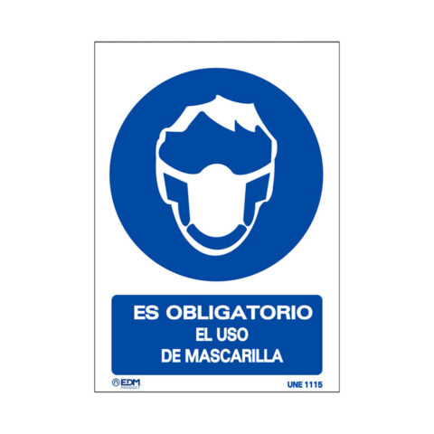 Ταμπέλα EDM Obligatorio uso mascarilla PVC (21 x 30 cm)