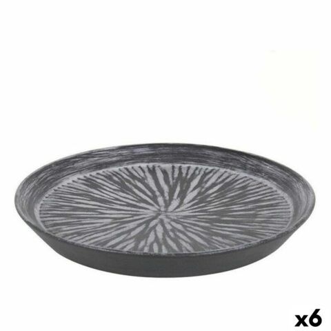 Πιάτο για Επιδόρπιο Inde Stoneware Lotus Μαύρο Πορσελάνη (x6)