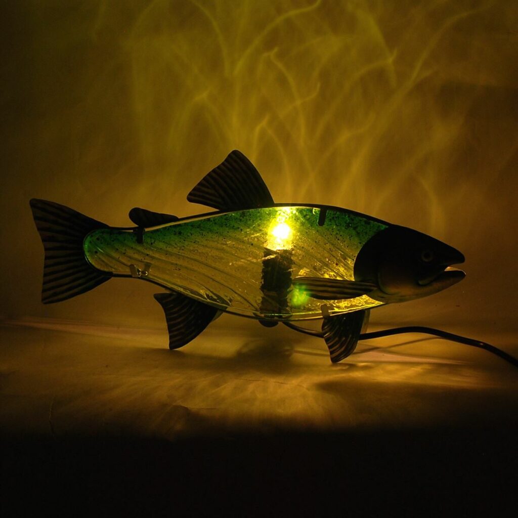 Επιτραπέζιο Φωτιστικό Signes Grimalt Ψάρι Μέταλλο Κρυστάλλινο 5 x 17 x 40 cm