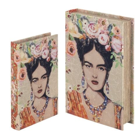 Σετ Διακοσμητικών Κουτιών Signes Grimalt Frida Kahlo Βιβλίο PVC Ξύλο MDF 17 x 5 x 26 cm