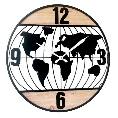 Ρολόι Τοίχου Signes Grimalt Παγκόσμιος Χάρτης Ξύλο MDF 3 x 60 x 60 cm
