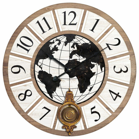 Ρολόι Τοίχου Signes Grimalt Παγκόσμιος Χάρτης Ξύλο MDF 4 x 58 x 58 cm
