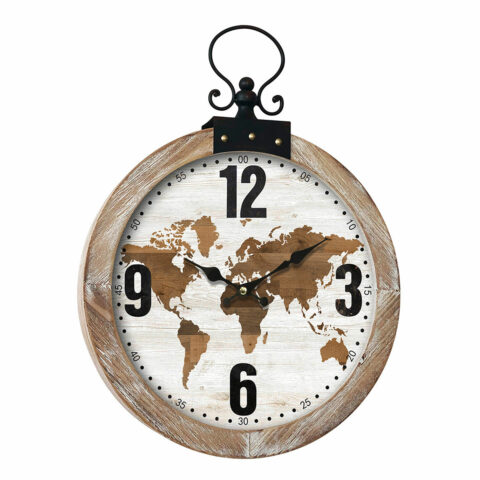 Ρολόι Τοίχου Signes Grimalt Παγκόσμιος Χάρτης Ξύλο MDF 6