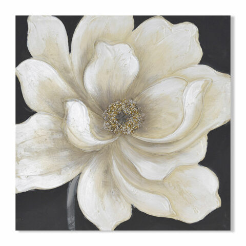 Πίνακας Signes Grimalt Λευκό Λουλούδι Ζωγραφική 3 x 60 x 60 cm