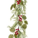 Χριστουγεννιάτικο στεφάνι Κόκκινο Πράσινο Πλαστική ύλη 130 cm