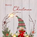 Πίνακας Χριστουγεννιάτικο στεφάνι Πολύχρωμο Ξύλο Καμβάς 30 x 40 x 1
