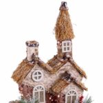 Χριστουγεννιάτικο Στολίδι Πολύχρωμο Φυσικό Polyfoam Σπίτι 20 x 16 x 28