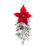 Κρεμάστρα για τις Πόρτες Χριστουγεννιάτικο στεφάνι Κόκκινο Πολύχρωμο Πλαστική ύλη Ύφασμα Ανανάδες 60 cm