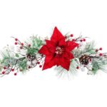 Χριστουγεννιάτικο Στολίδι Κόκκινο Πολύχρωμο Πλαστική ύλη Ύφασμα Ανανάδες 60 cm