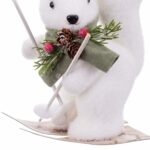 Χριστουγεννιάτικο Στολίδι Λευκό Πολύχρωμο Πλαστική ύλη Polyfoam Ύφασμα Σκίουρος 18 x 10 x 18 cm