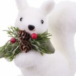 Χριστουγεννιάτικο Στολίδι Λευκό Πολύχρωμο Πλαστική ύλη Polyfoam Ύφασμα Σκίουρος 9 x 16 x 16 cm