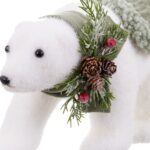 Χριστουγεννιάτικο Στολίδι Λευκό Πολύχρωμο Πλαστική ύλη Polyfoam Ύφασμα Αρκούδα 13 x 32 x 15 cm