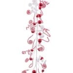 Χριστουγεννιάτικο στεφάνι Λευκό Κόκκινο Πλαστική ύλη Foam 180 cm